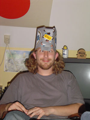 Rene met een mooie hoed op.